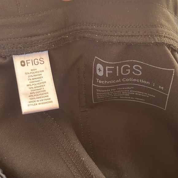 Black FIGS joggers SIZE M - Picture 7 of 7